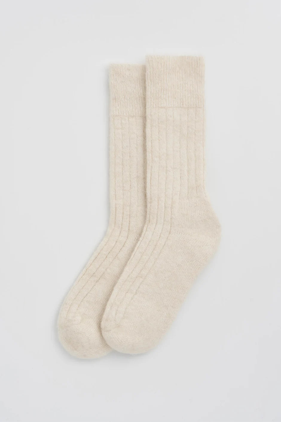 Merino Bed Socks, Clotted Cream
