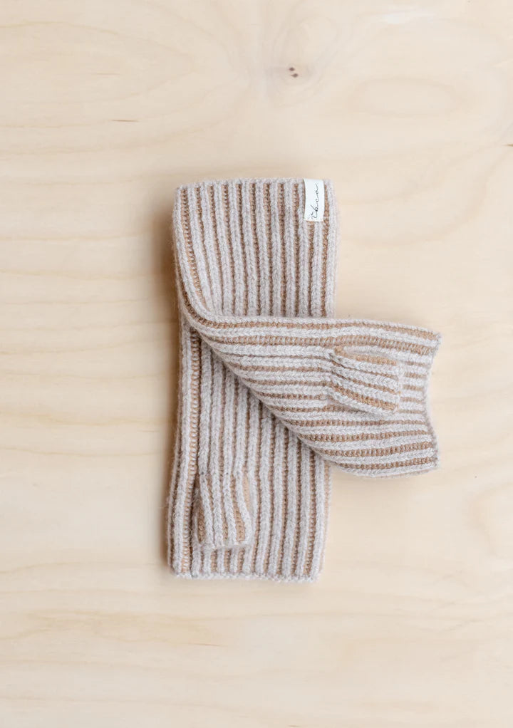 Oatmeal Two Tone Wrist Warmers