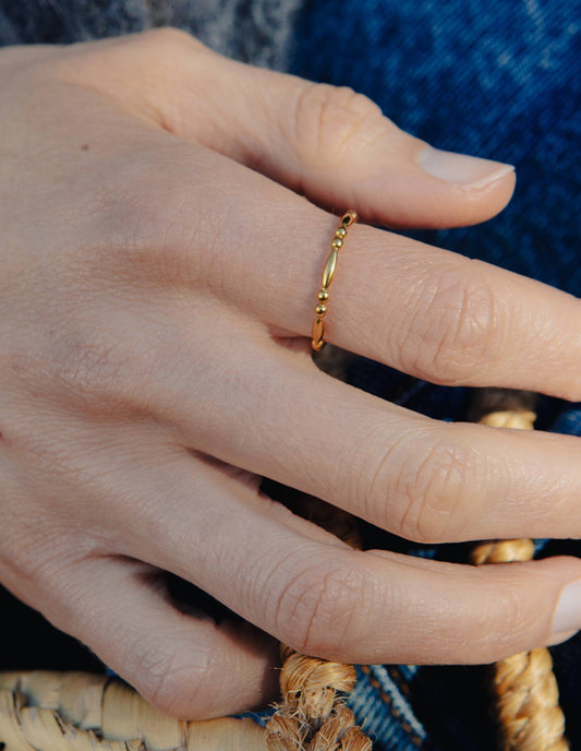 Gold Bead Detail Ring