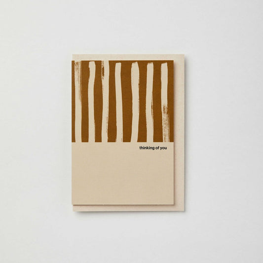 Light Brown Painted Striped Sympathy Card