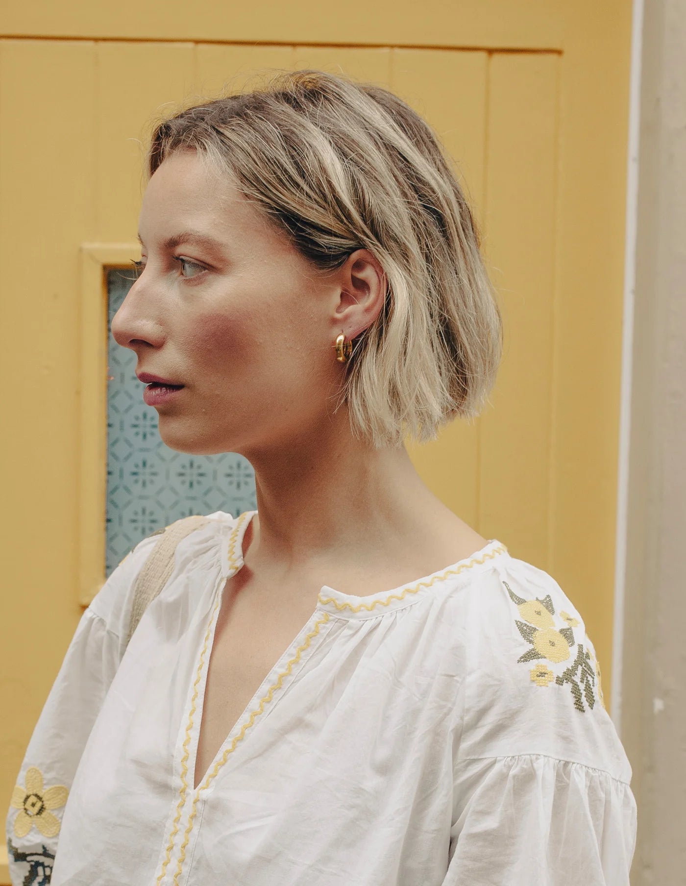 Gold Medium Bold Hoop Earrings