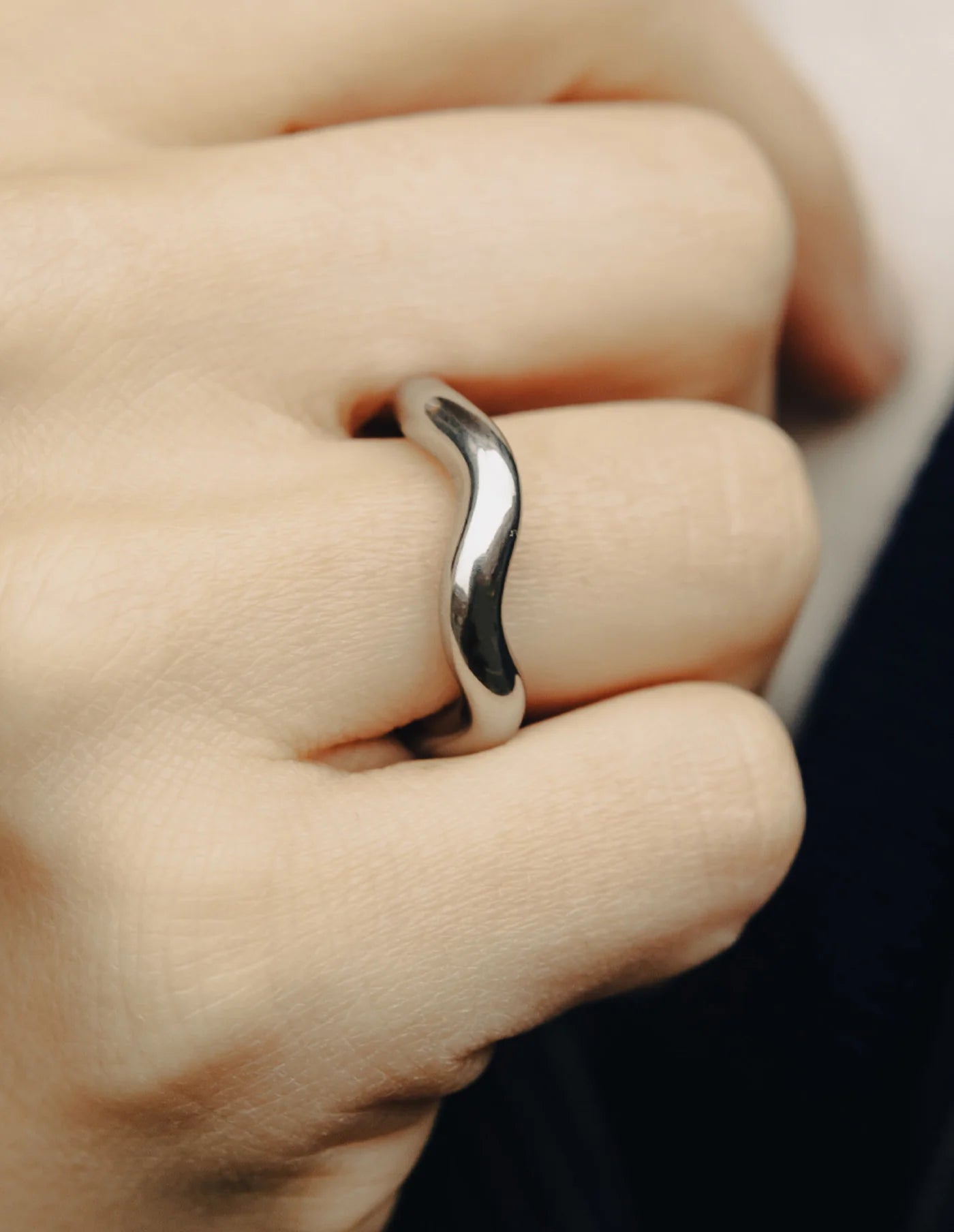Silver Irregular Band Ring