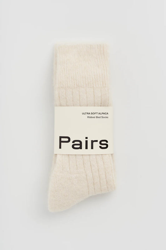 Merino Bed Socks, Clotted Cream