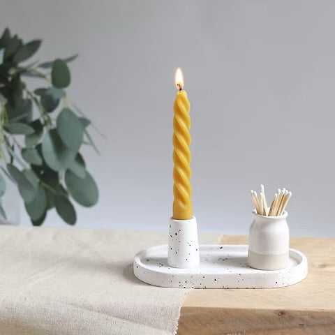 Beeswax Twisted Dinner Candle