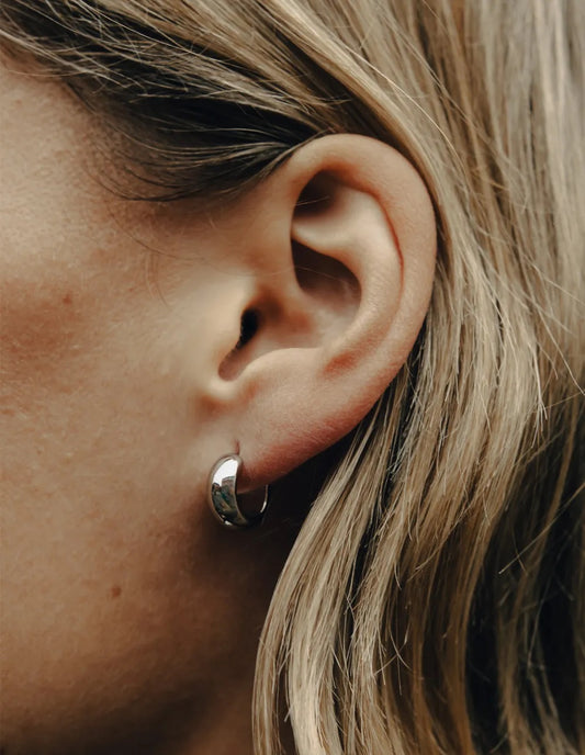 Small Silver Bold Hoop Earrings