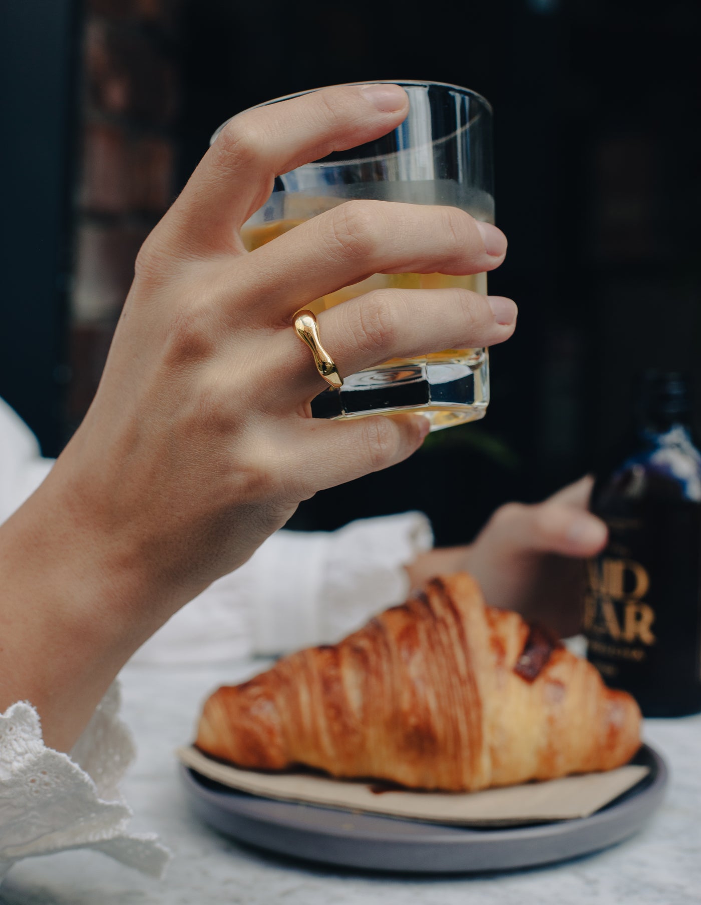 Gold Fluid Band Ring