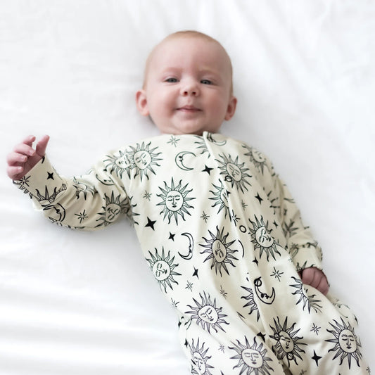Sun and Moon Cotton Sleepsuit