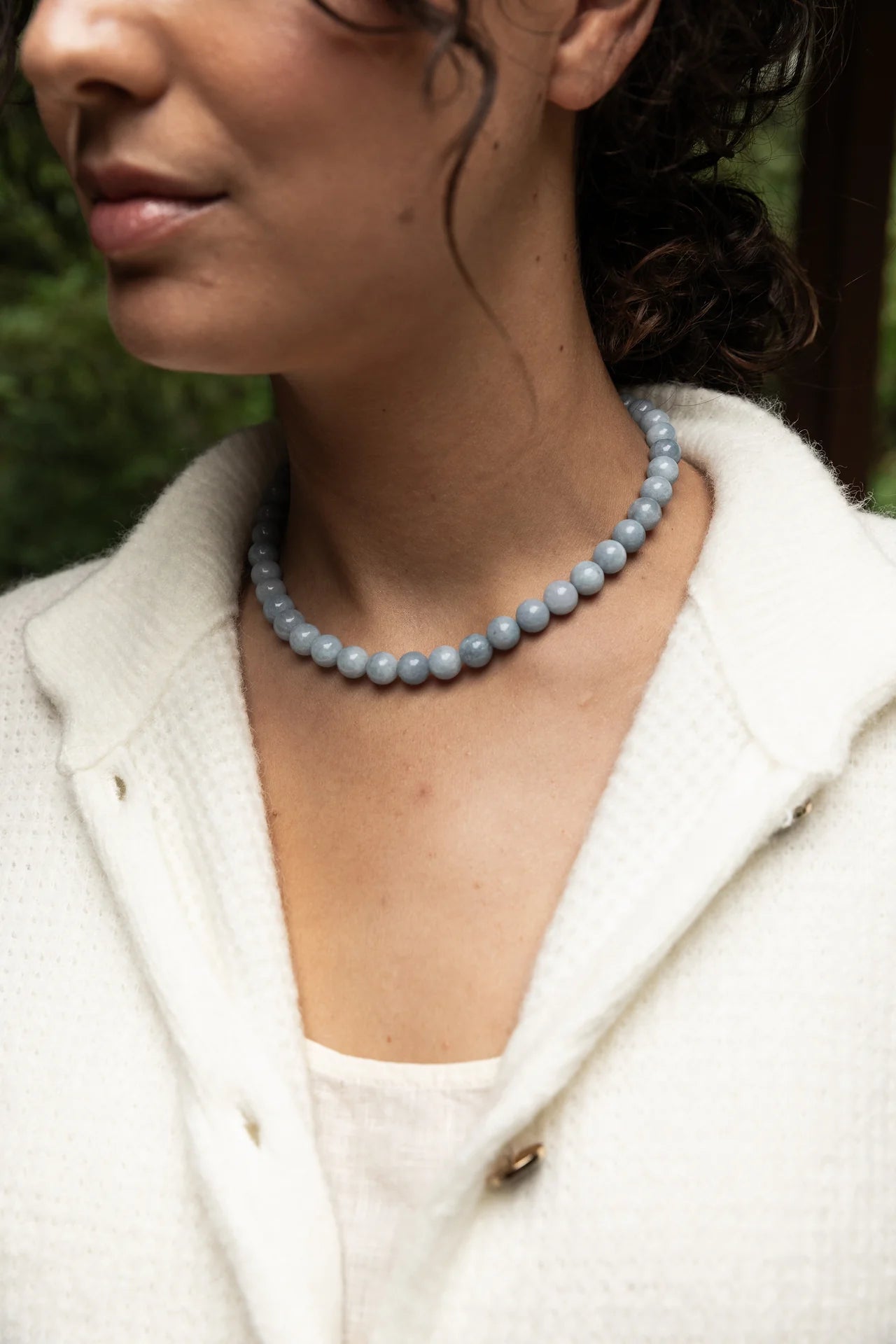 Beaded Necklace, Sky Blue