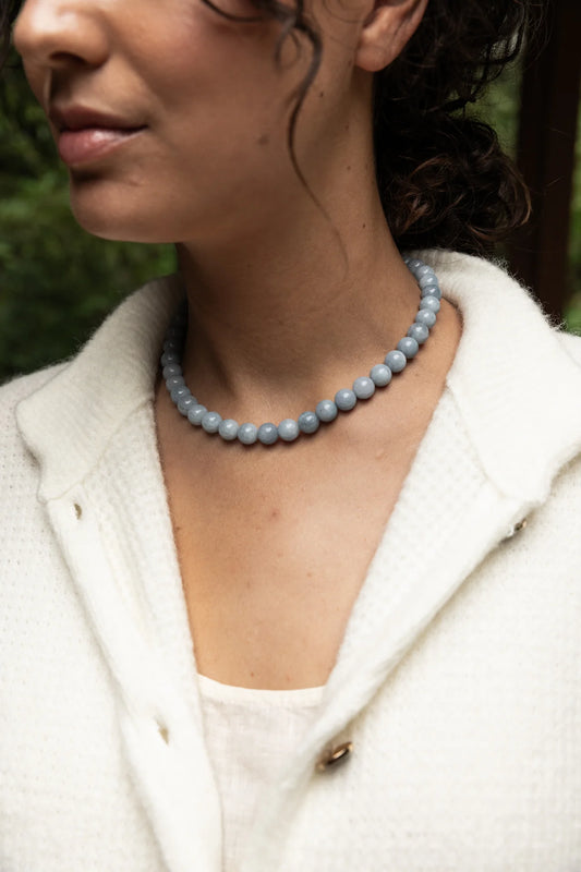 Beaded Necklace, Sky Blue
