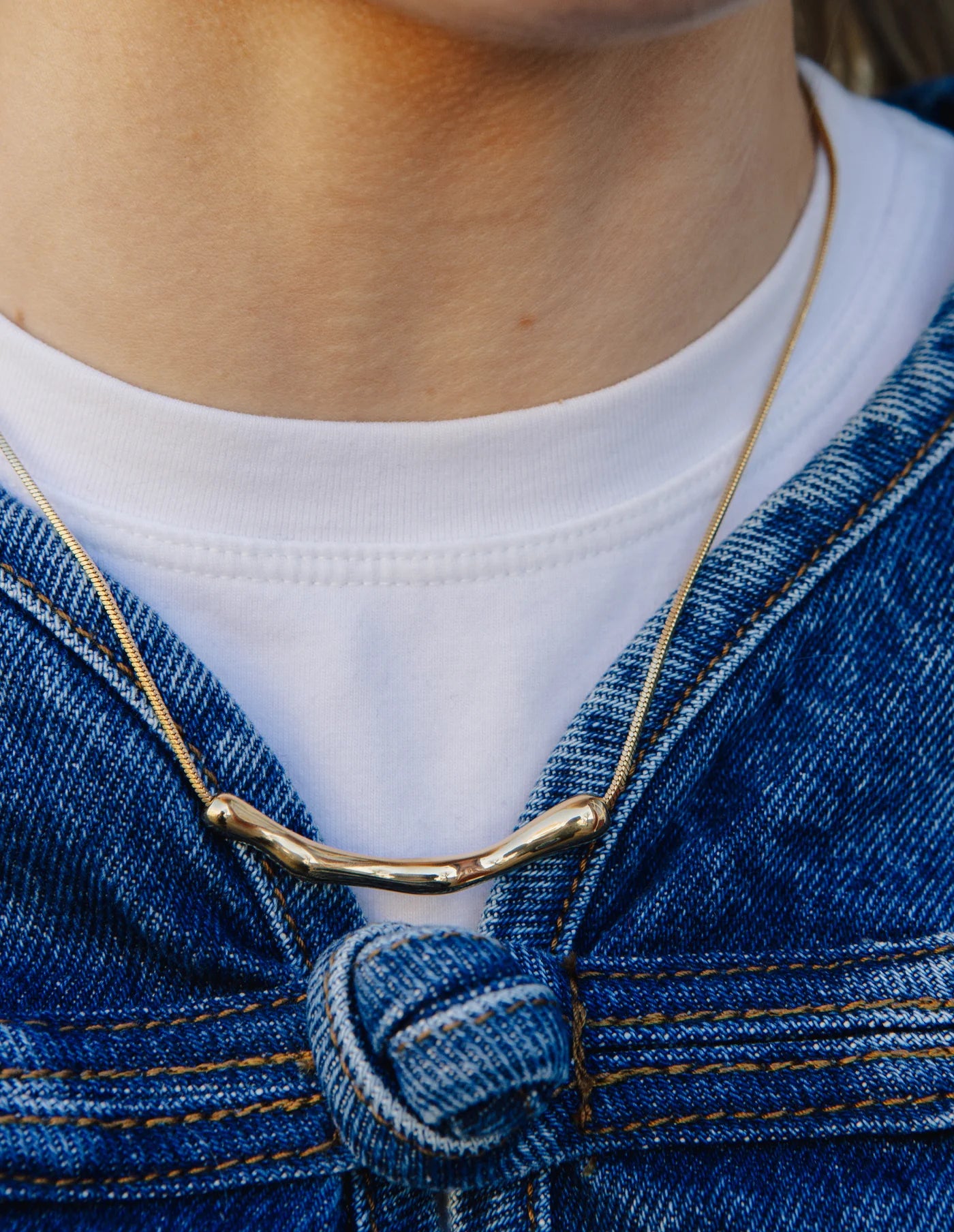 Gold Organic Bar Necklace