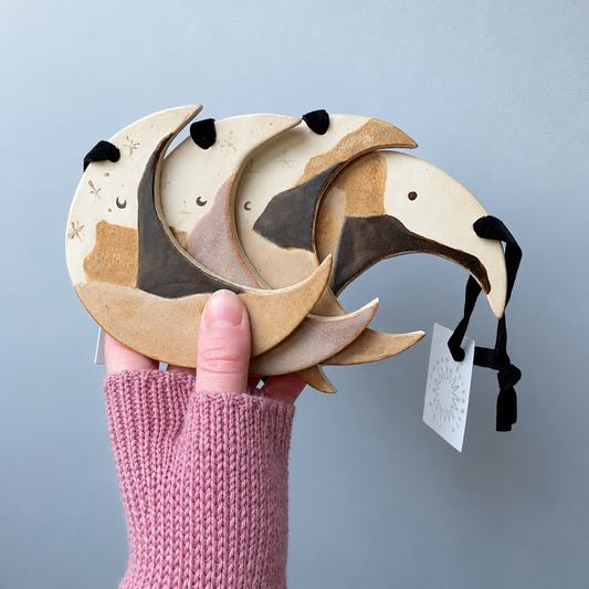 Hanging Mountain Crescent Moon | Stoneware Ceramic