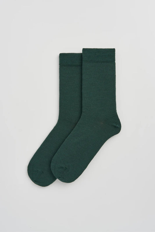 Merino Socks, Deep Forest Green
