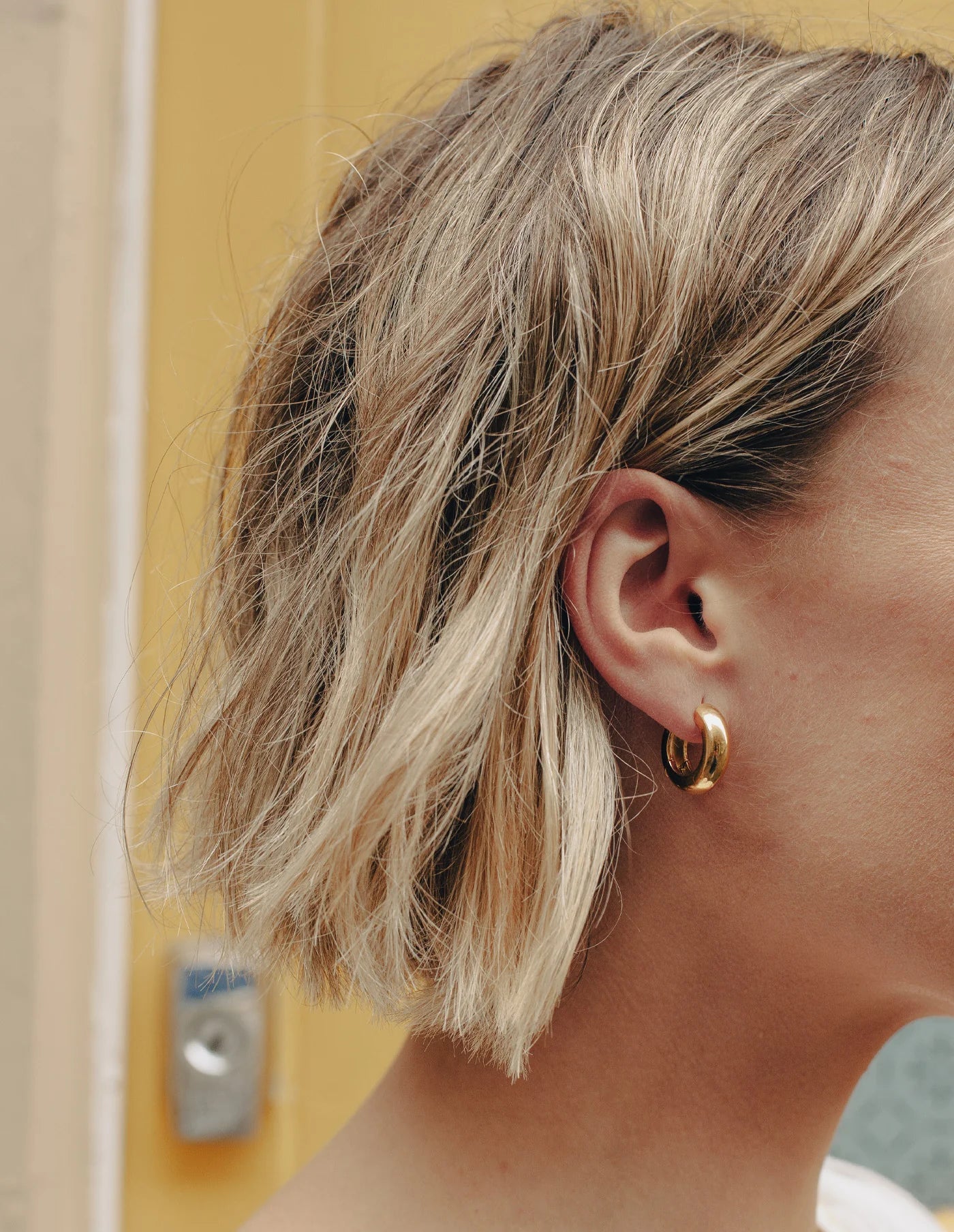 Gold Medium Bold Hoop Earrings