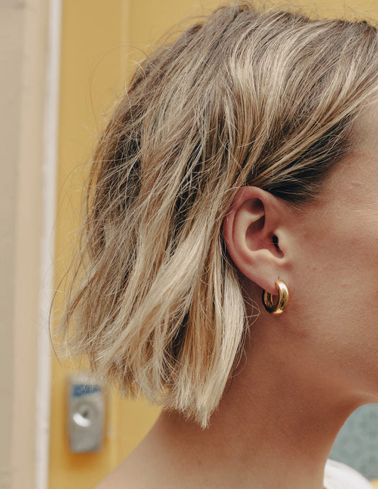 Gold Medium Bold Hoop Earrings