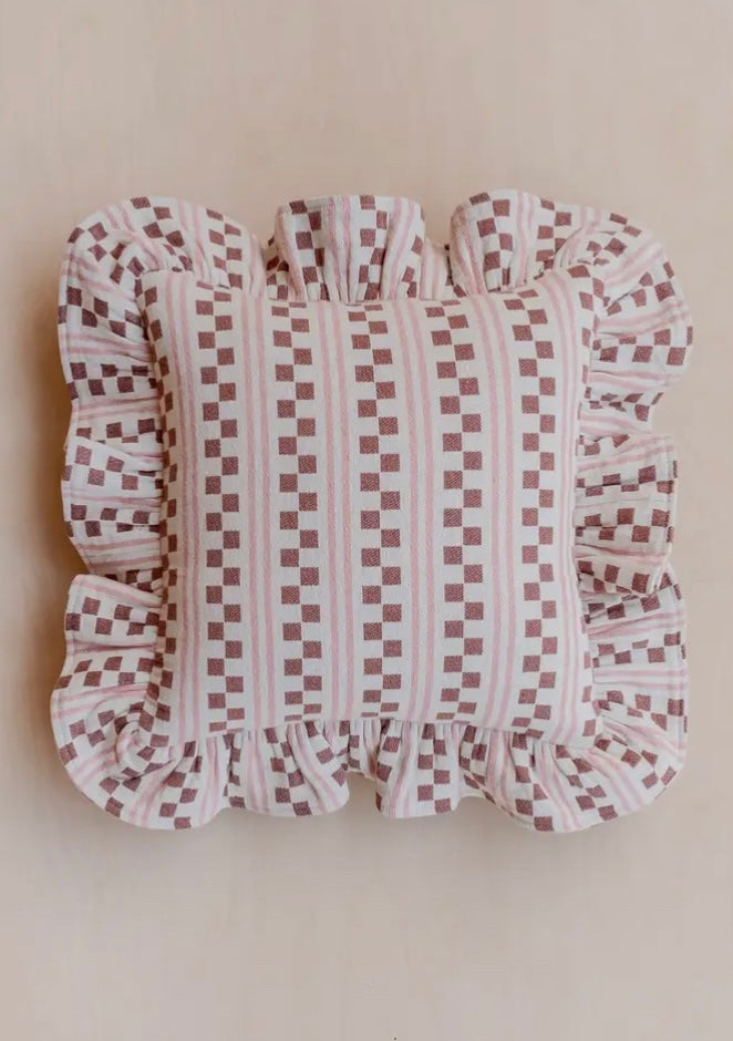 Pink Stripe Cotton Cushion