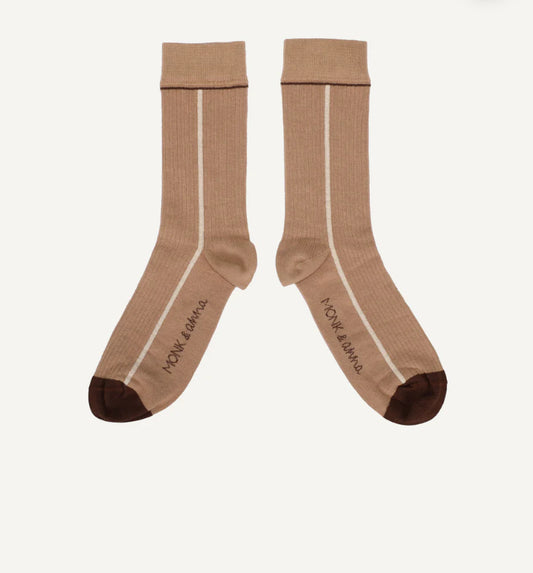 Graphic Cotton Socks, Clay