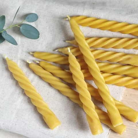Beeswax Twisted Dinner Candle