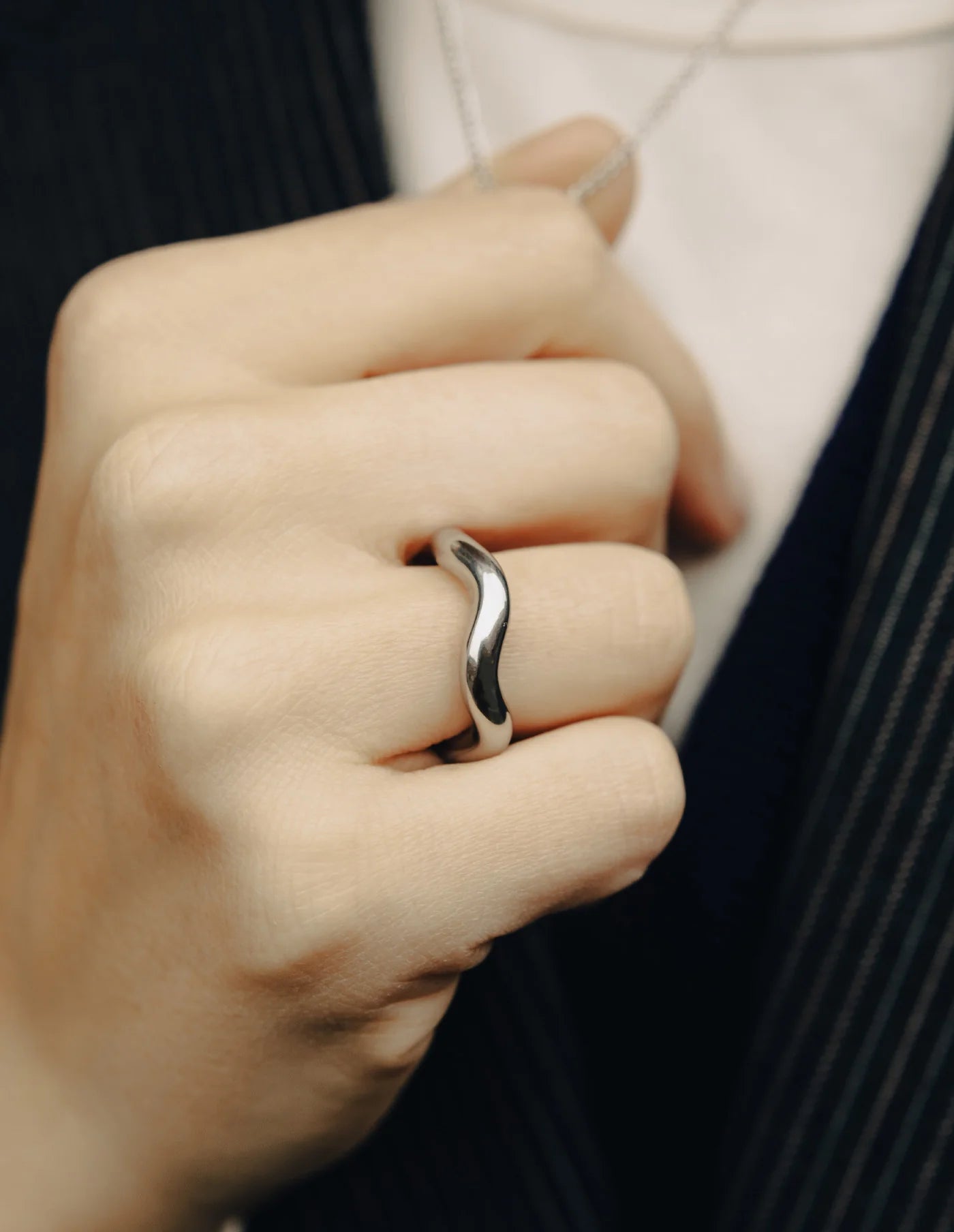 Silver Irregular Band Ring