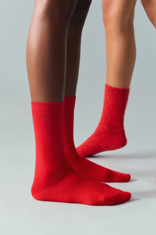 Merino Socks, Postbox Red
