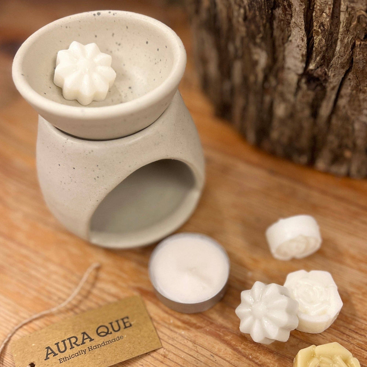 SUNU Stoneware Essential Oil Burner: Cream Sand