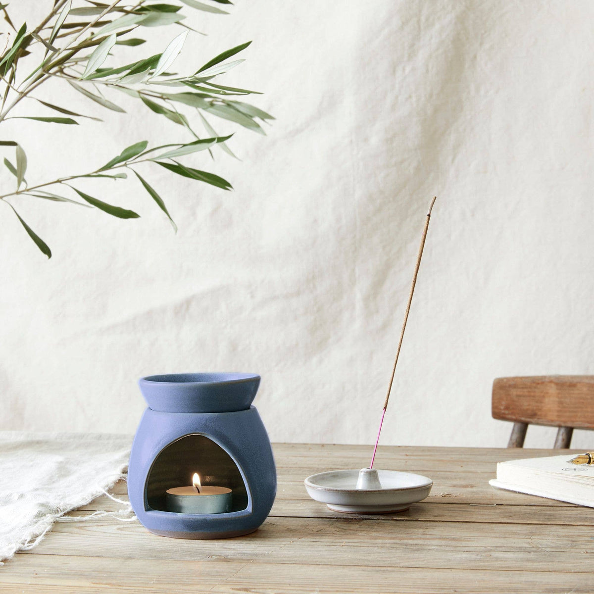 SUNU Stoneware Essential Oil Burner: Cream Sand
