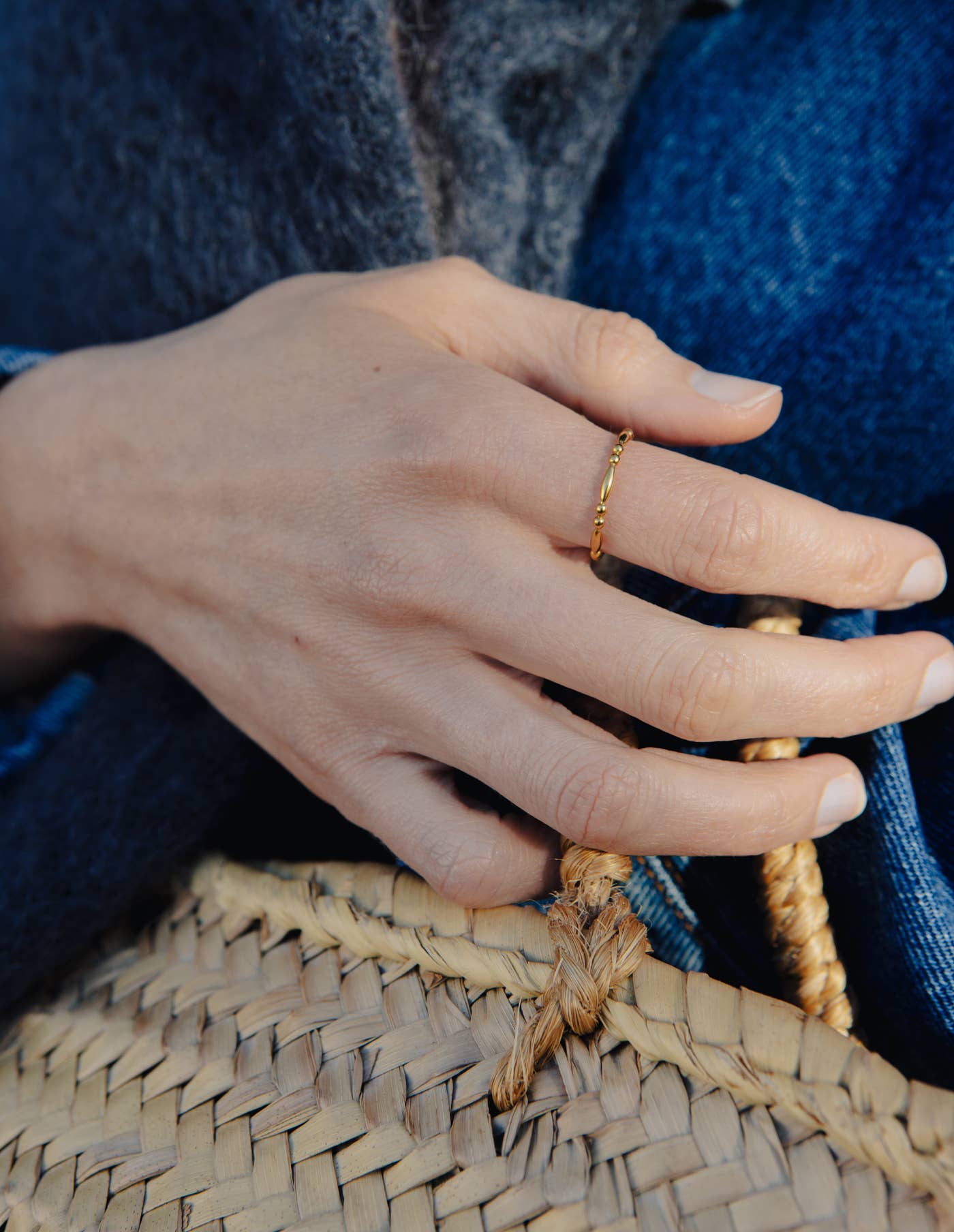 Gold Bead Detail Ring
