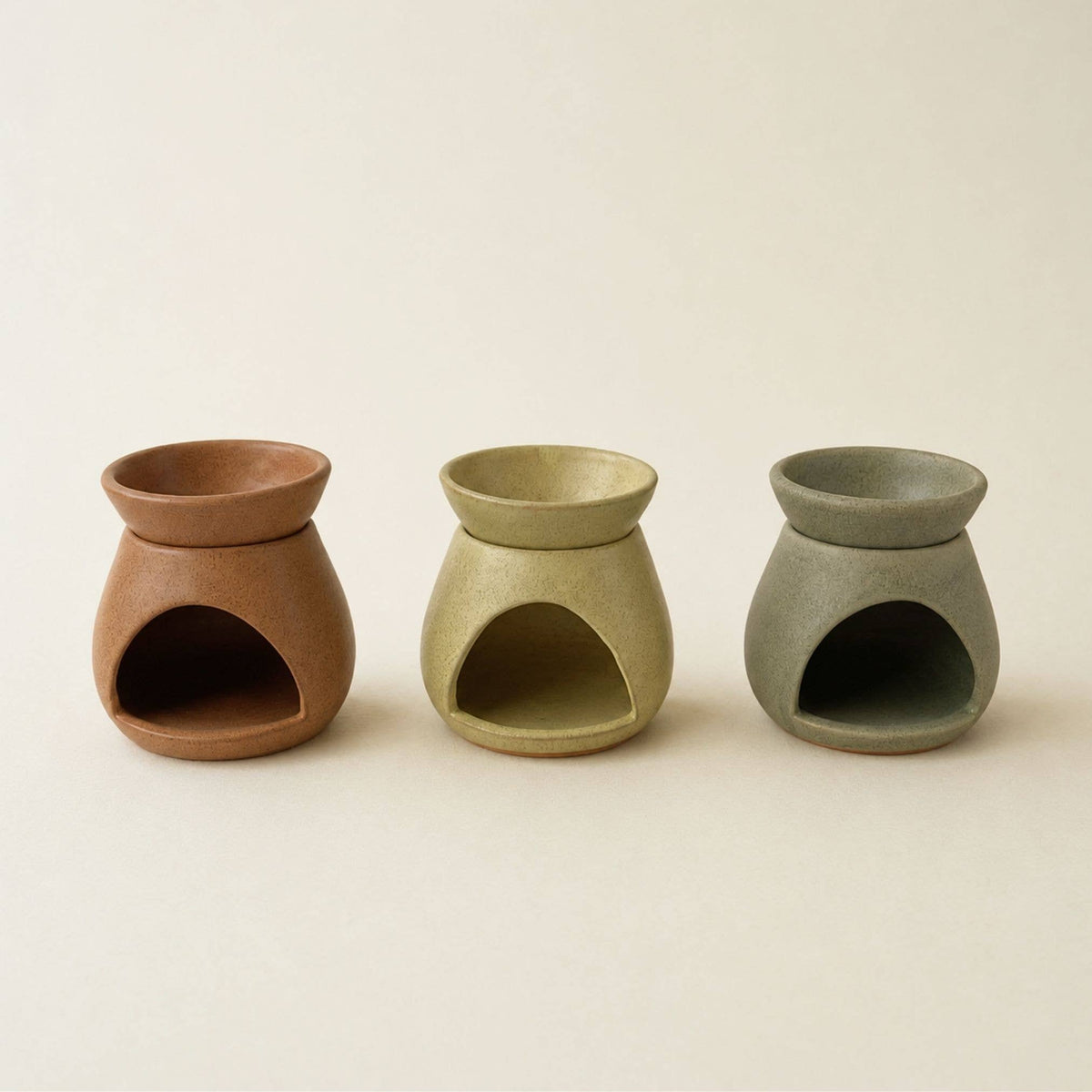 SUNU Stoneware Essential Oil Burner: Cream Sand