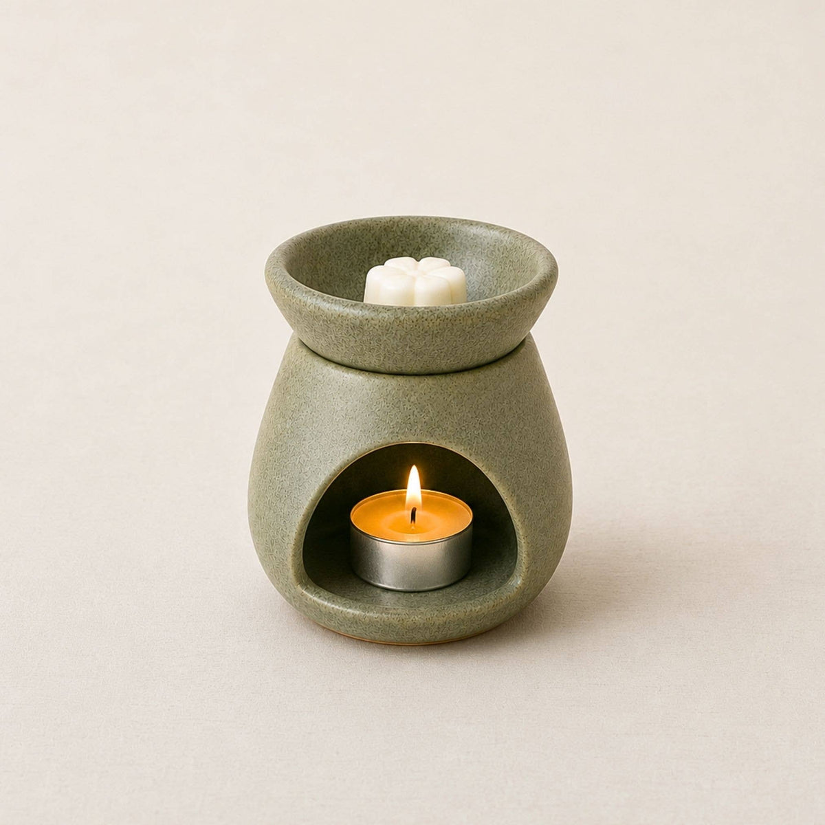 SUNU Stoneware Essential Oil Burner: Cream Sand