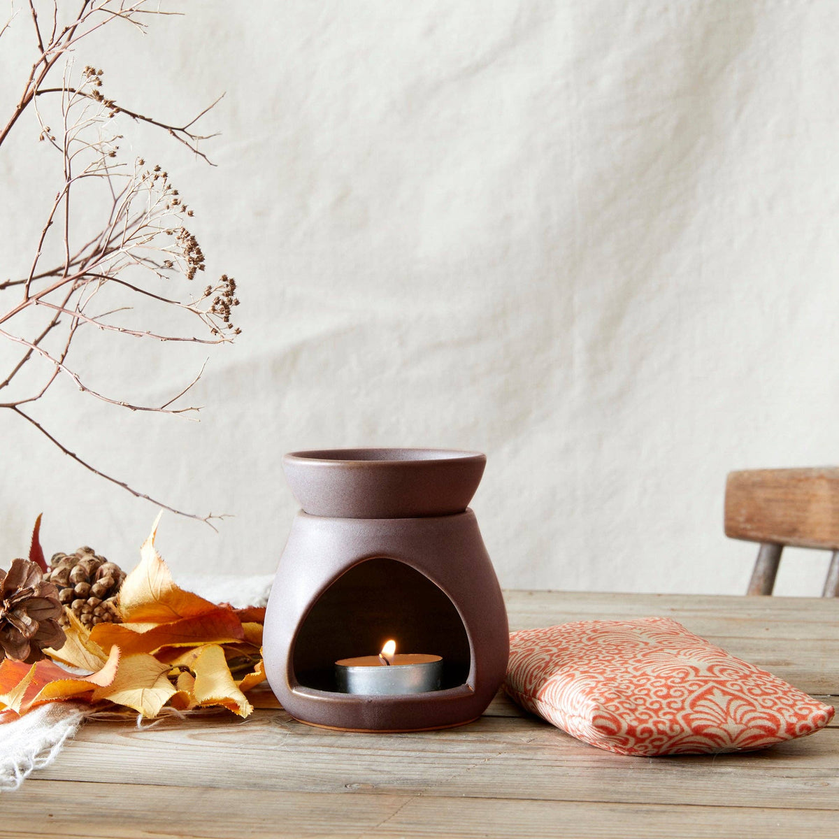 SUNU Stoneware Essential Oil Burner: Cream Sand